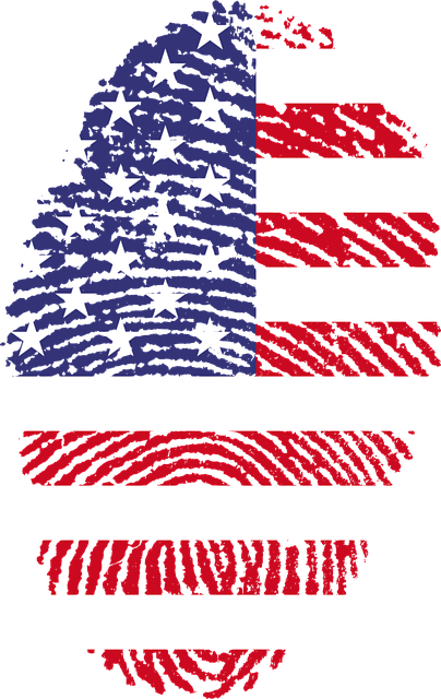 アメリカの国旗の指紋